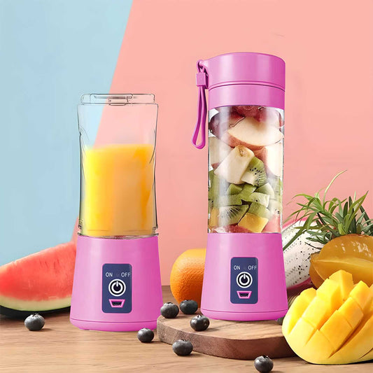 Multi-Color 6-Blade Portable Juicer Mixer – USB Rechargeable & Travel-Friendly